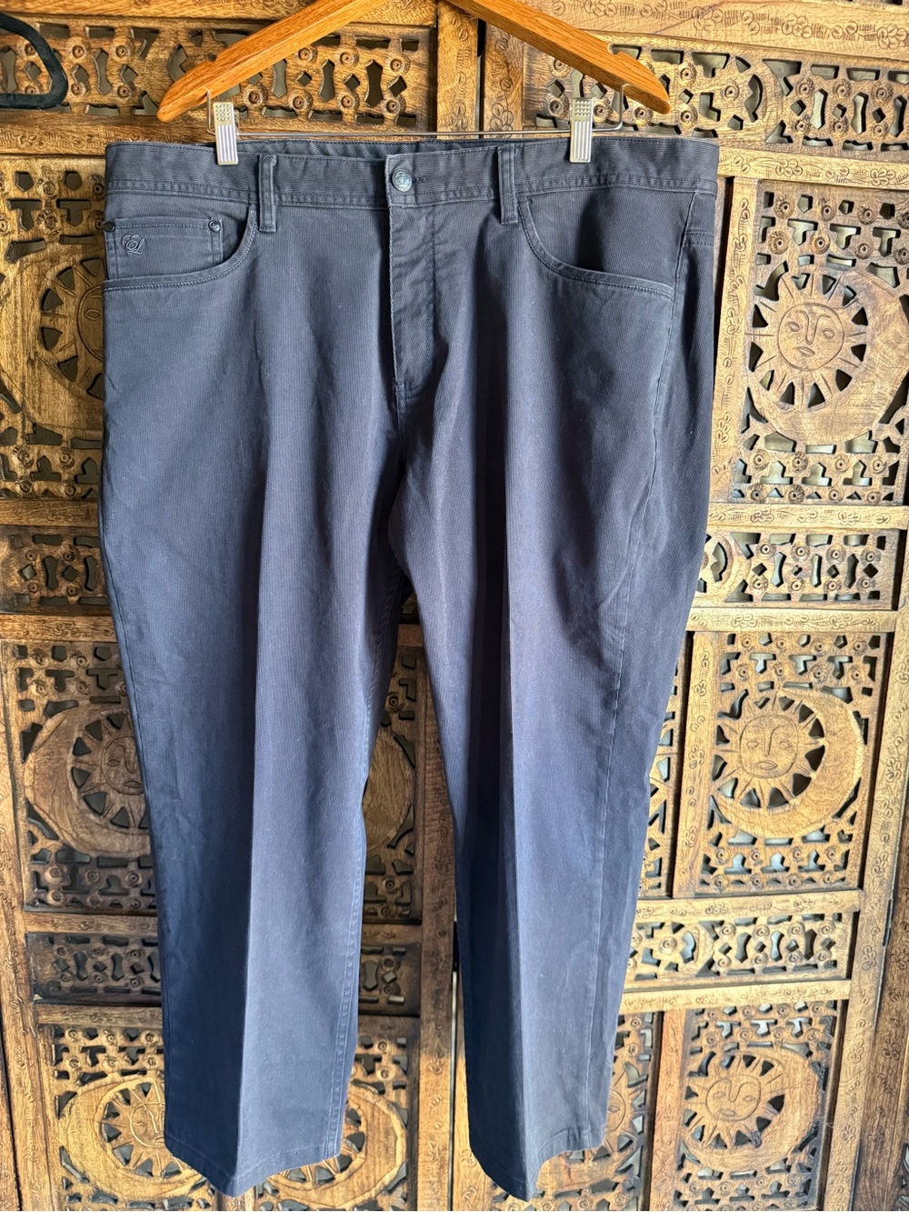 English Laundry Mens Navy Blue Stretch Pants 40x30 Straight Leg